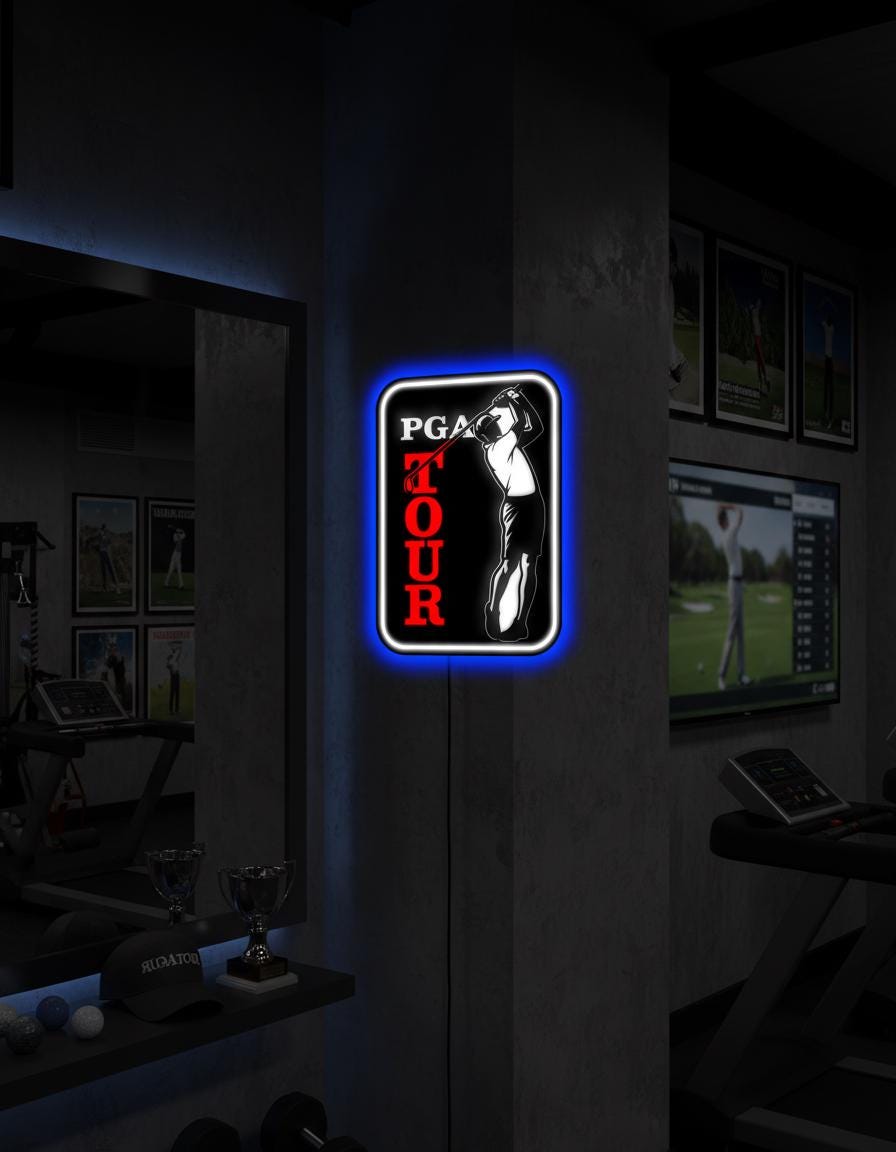 PGA Tour Metal Wall Art – Golf Logo Decor, Man Cave Statement Piece