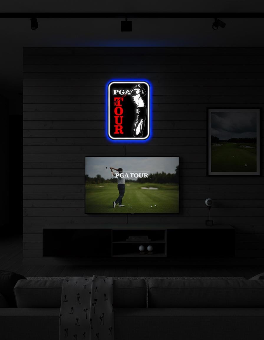 PGA Tour Metal Wall Art – Golf Logo Decor, Man Cave Statement Piece
