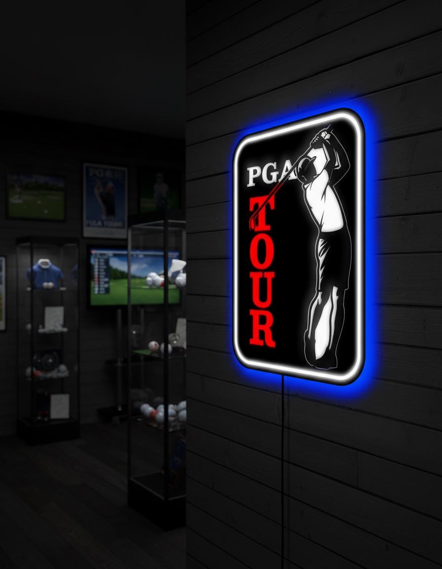 PGA Tour Metal Wall Art – Golf Logo Decor, Man Cave Statement Piece