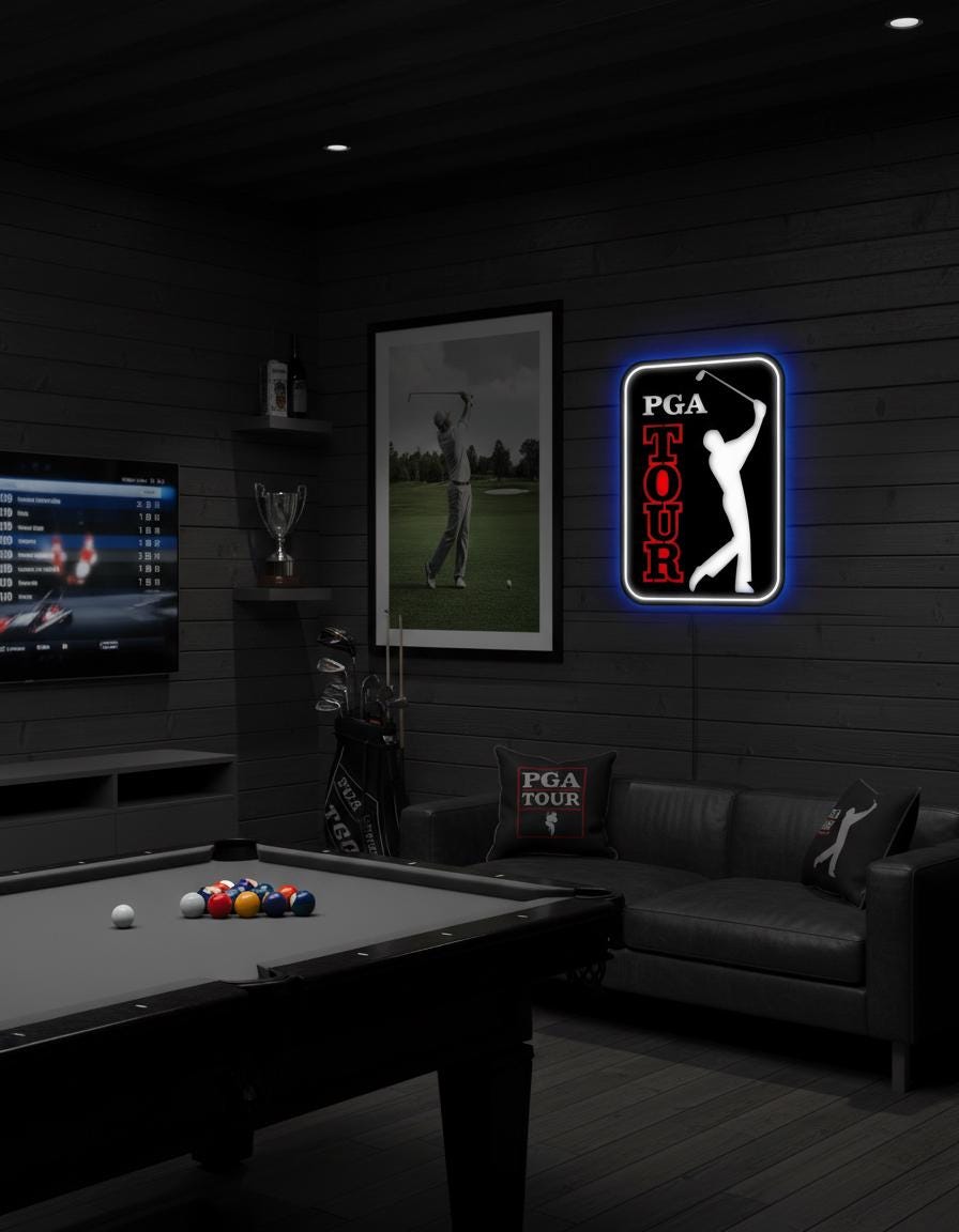 PGA Tour Metal Wall Decor – Golf Enthusiast Man Cave Sign