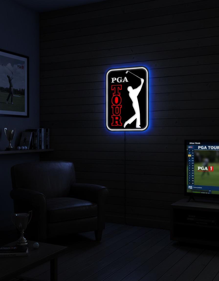 PGA Tour Metal Wall Decor – Golf Enthusiast Man Cave Sign