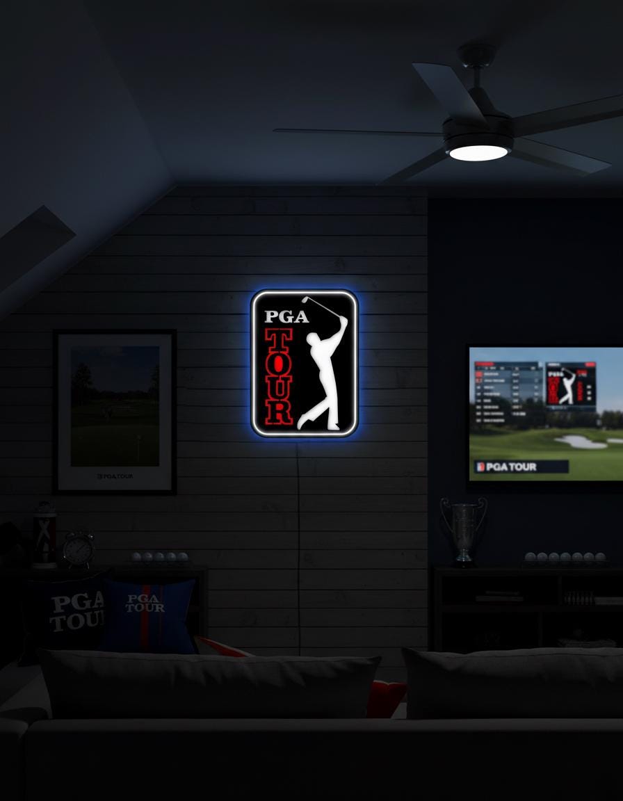 PGA Tour Metal Wall Decor – Golf Enthusiast Man Cave Sign