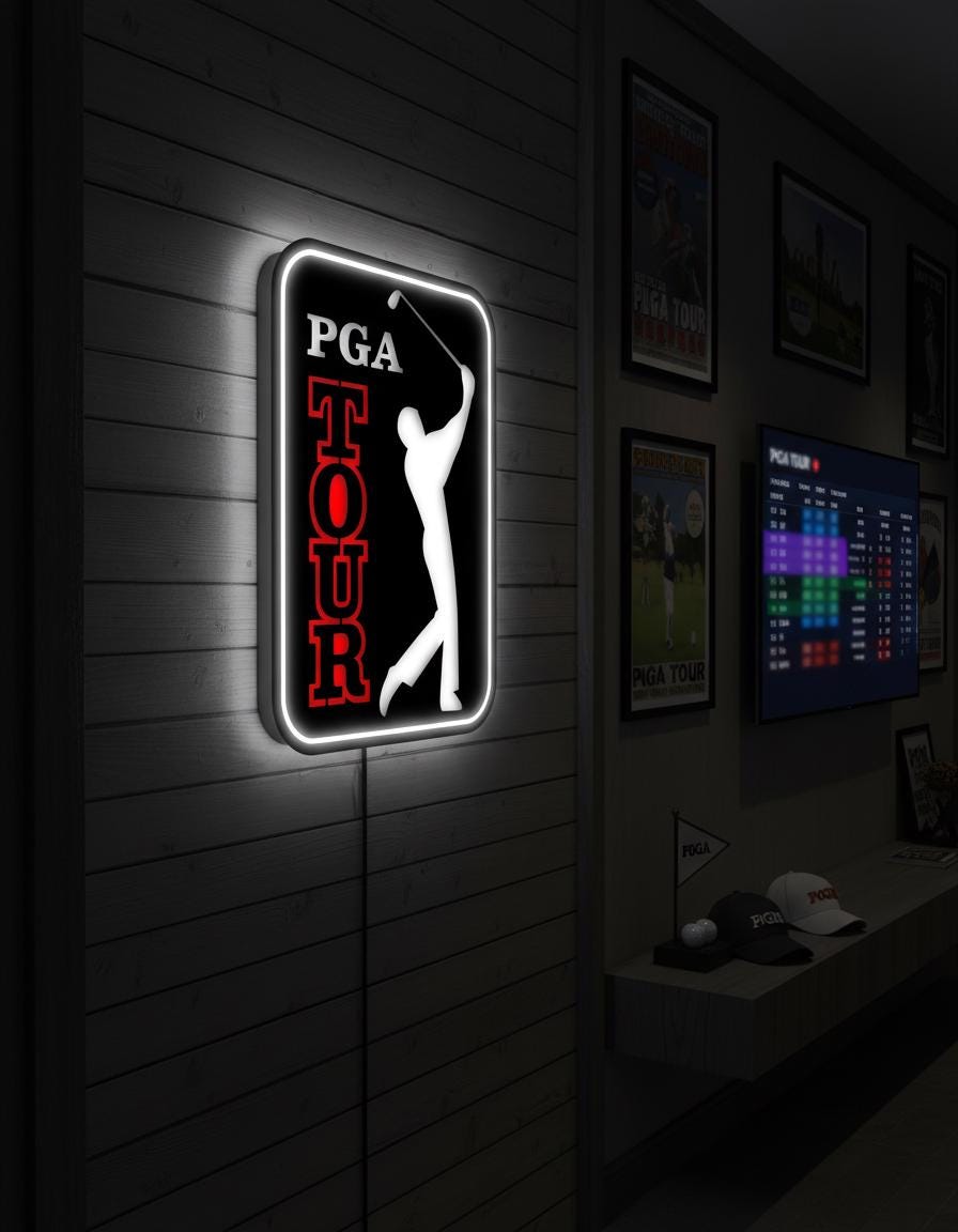 PGA Tour Metal Wall Decor – Golf Enthusiast Man Cave Sign