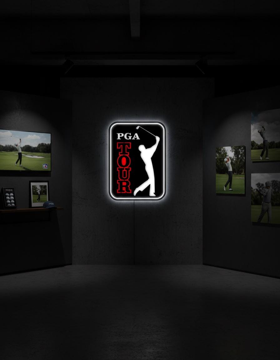 PGA Tour Metal Wall Decor – Golf Enthusiast Man Cave Sign