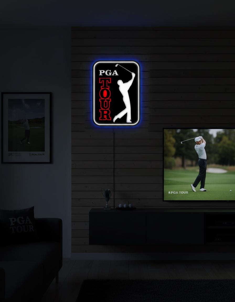 PGA Tour Metal Wall Decor – Golf Enthusiast Man Cave Sign