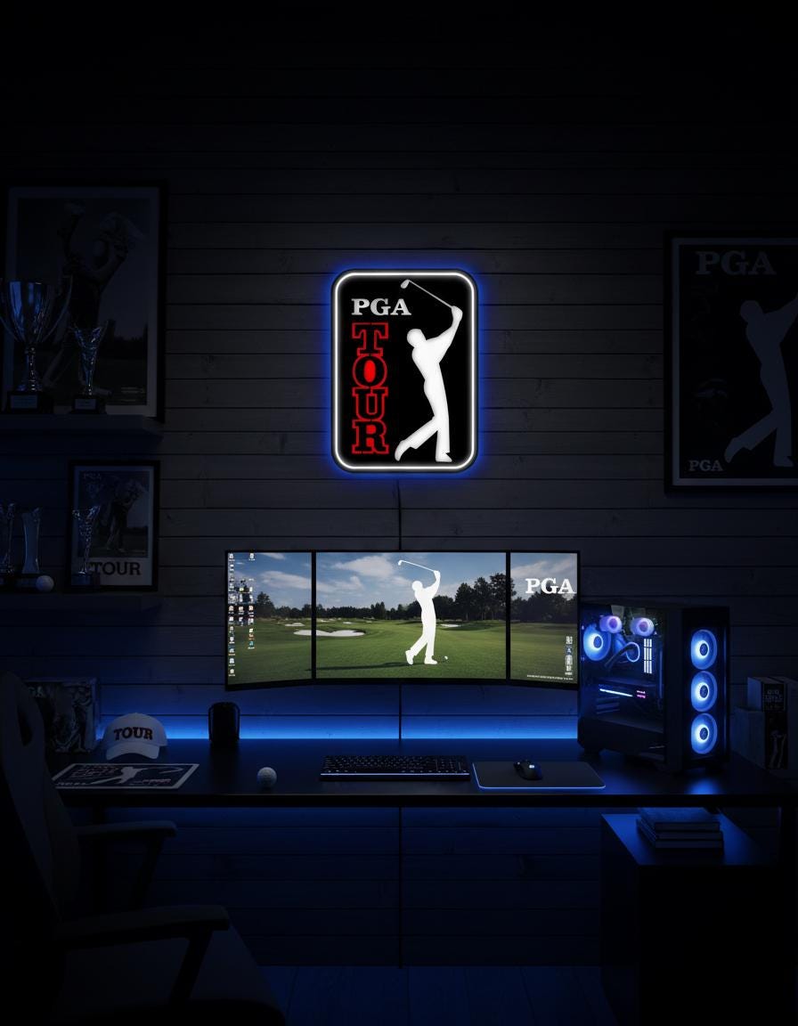 PGA Tour Metal Wall Decor – Golf Enthusiast Man Cave Sign