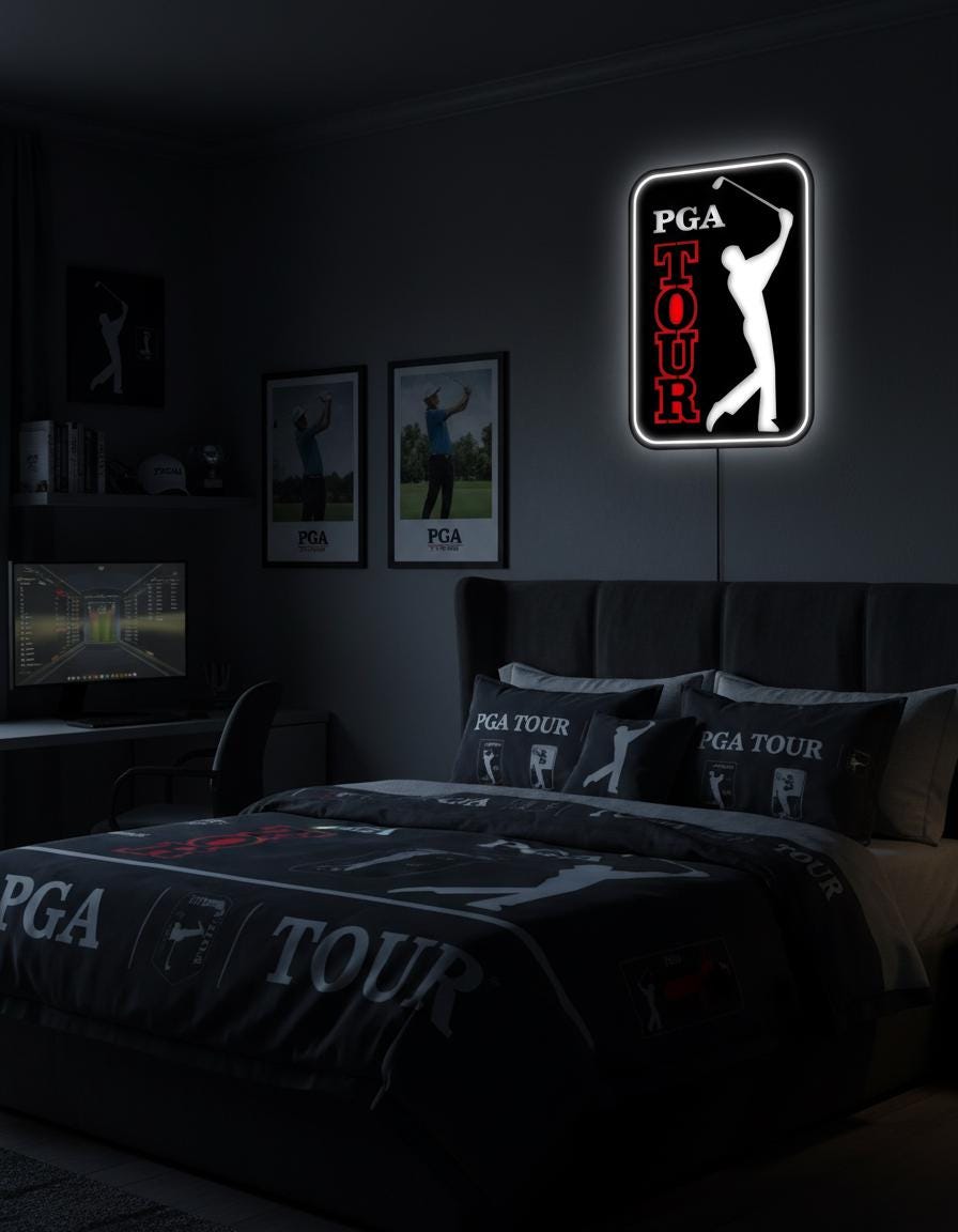 PGA Tour Metal Wall Decor – Golf Enthusiast Man Cave Sign