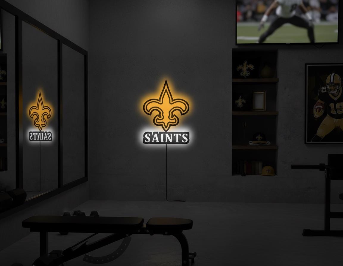 New Orleans Saints Wall Art - Who Dat Team Logo - Man Cave Decor