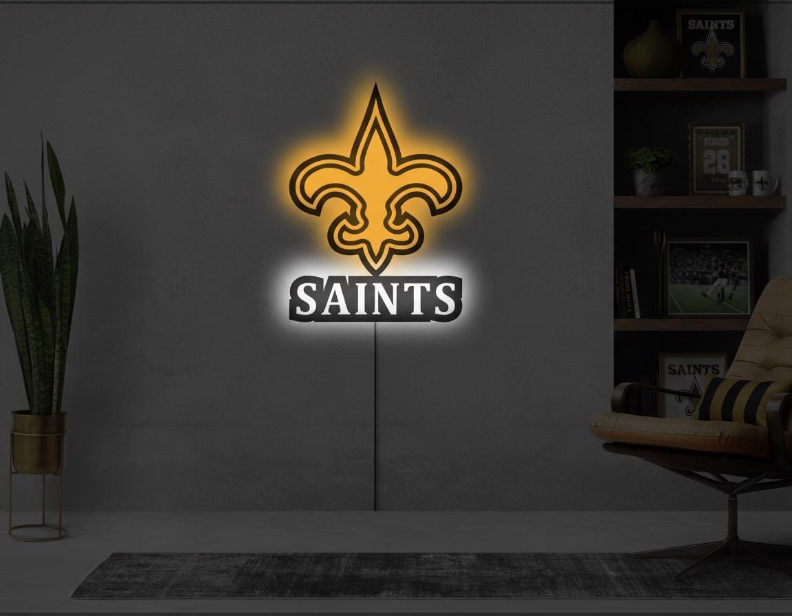 New Orleans Saints Wall Art - Who Dat Team Logo - Man Cave Decor