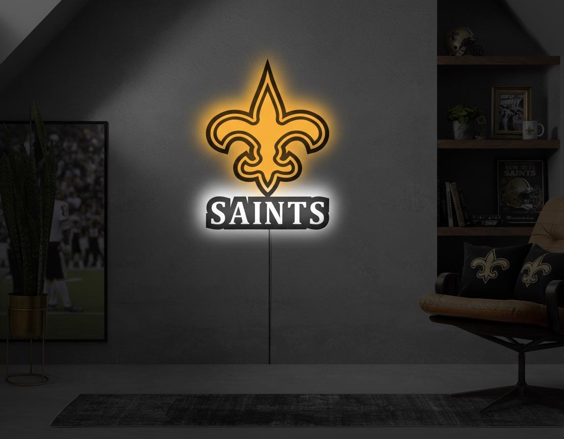 New Orleans Saints Wall Art - Who Dat Team Logo - Man Cave Decor