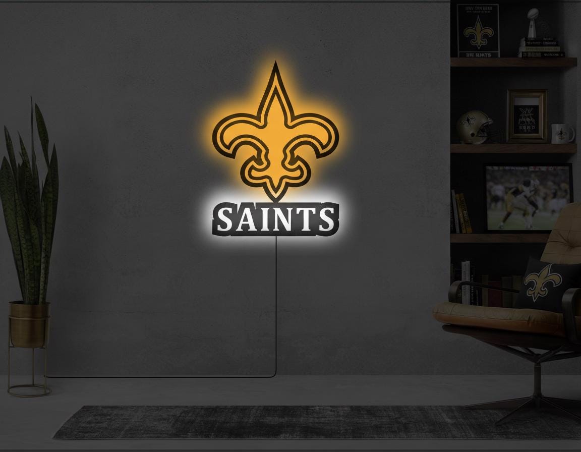 New Orleans Saints Wall Art - Who Dat Team Logo - Man Cave Decor