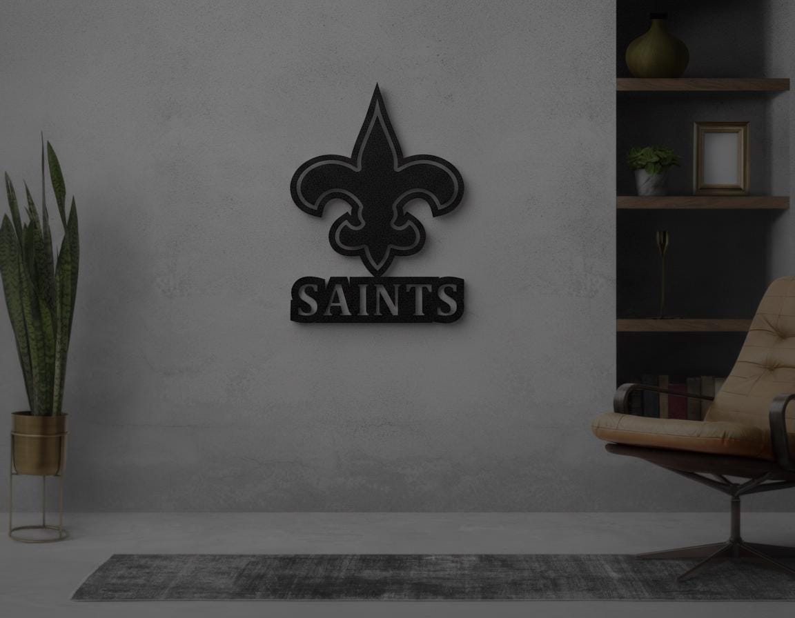 New Orleans Saints Wall Art - Who Dat Team Logo - Man Cave Decor