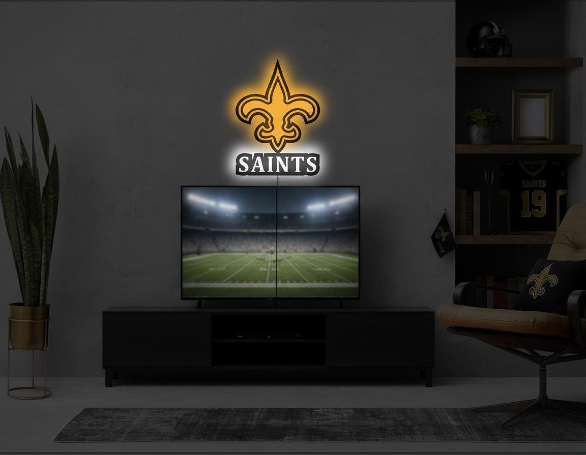 New Orleans Saints Wall Art - Who Dat Team Logo - Man Cave Decor