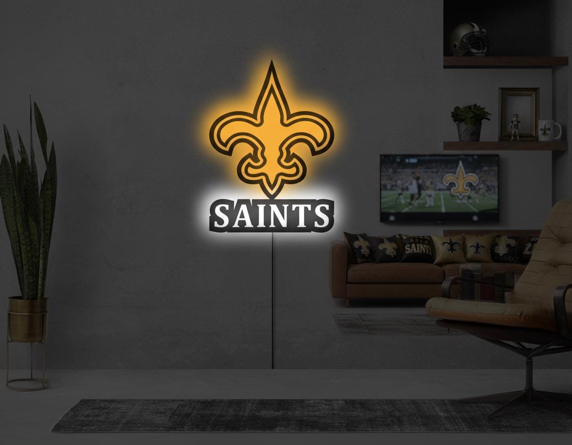 New Orleans Saints Wall Art - Who Dat Team Logo - Man Cave Decor