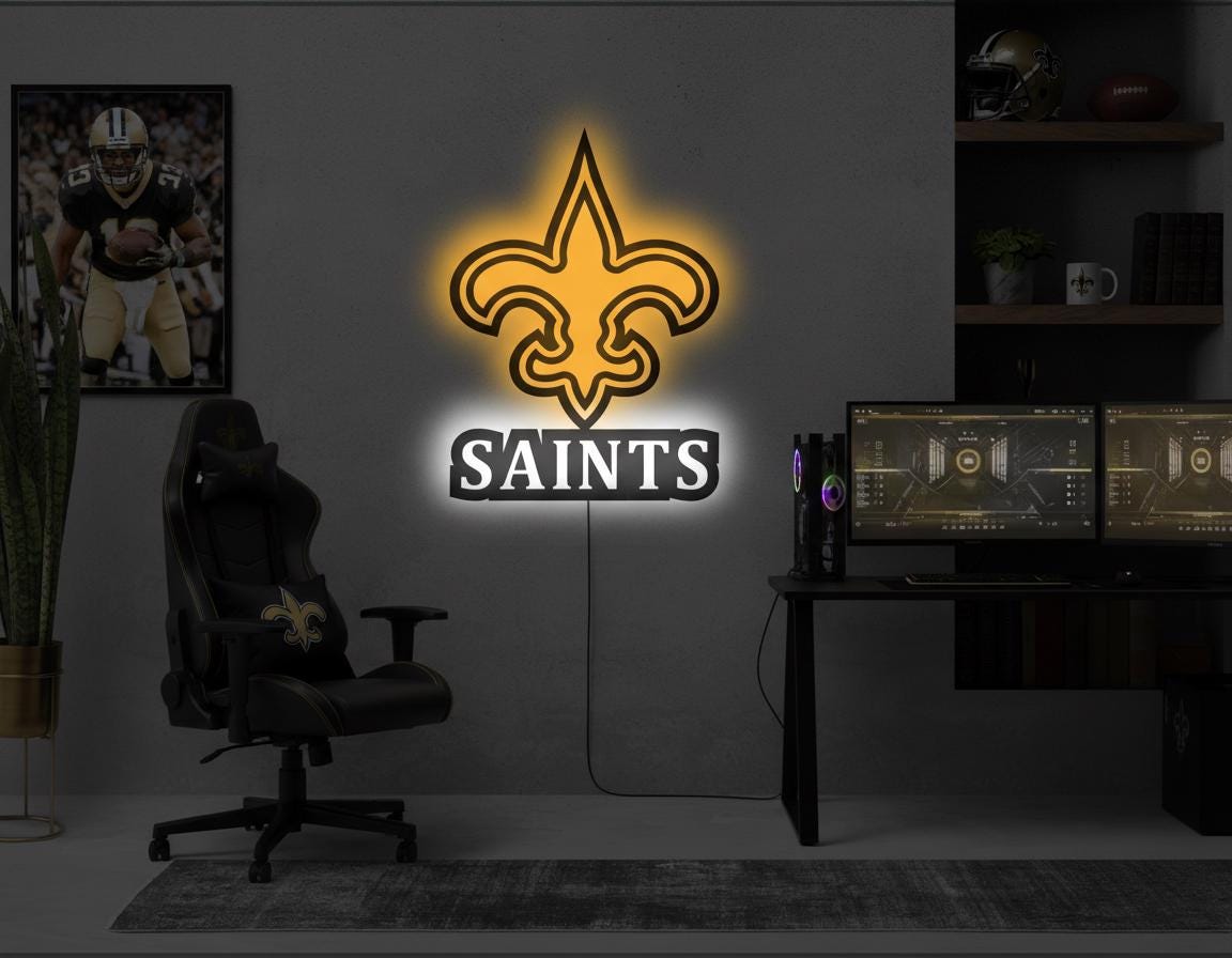 New Orleans Saints Wall Art - Who Dat Team Logo - Man Cave Decor
