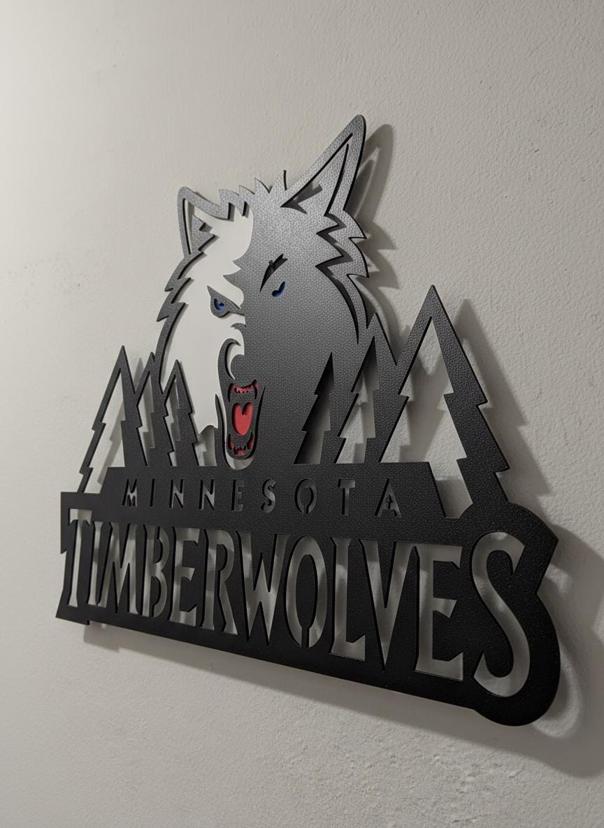 Minnesota Timberwolves Wall Art - NBA Team Logo Game Room Decor Gift