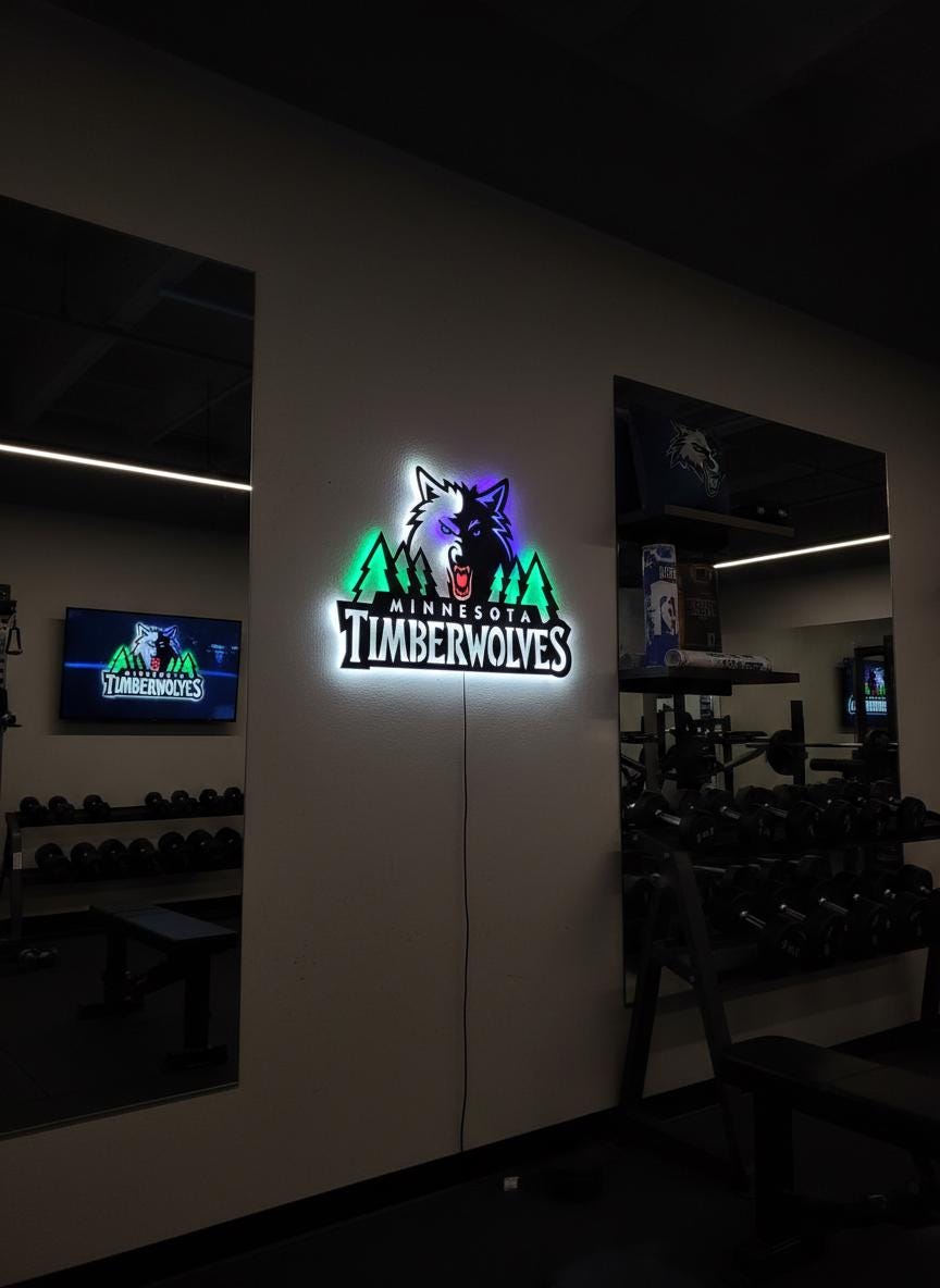 Minnesota Timberwolves Wall Art - NBA Team Logo Game Room Decor Gift