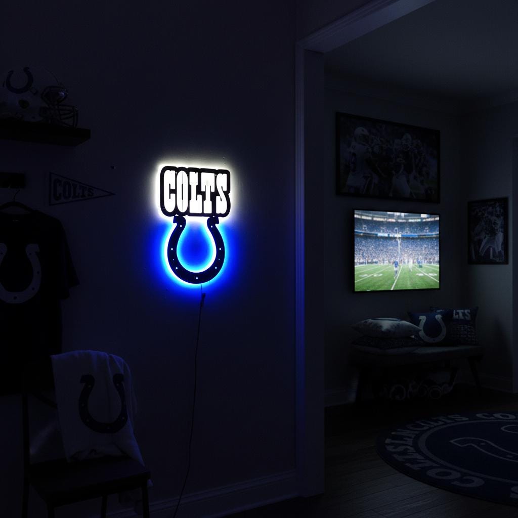 Indianapolis Colts Wall Art - Team Logo NFL Decor - Game Room Gift