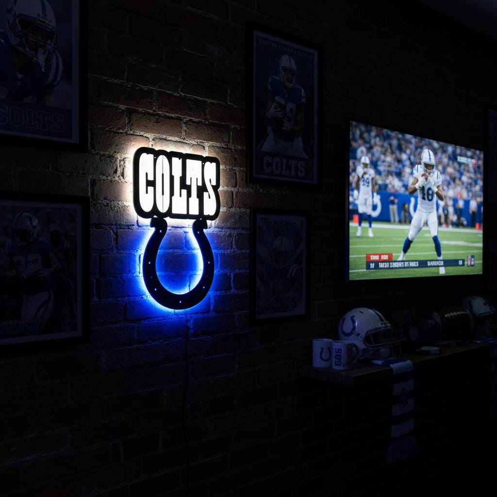 Indianapolis Colts Wall Art - Team Logo NFL Decor - Game Room Gift