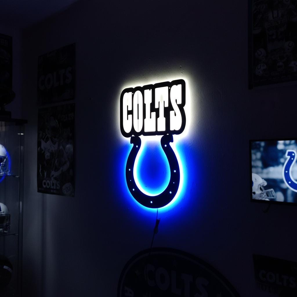 Indianapolis Colts Wall Art - Team Logo NFL Decor - Game Room Gift