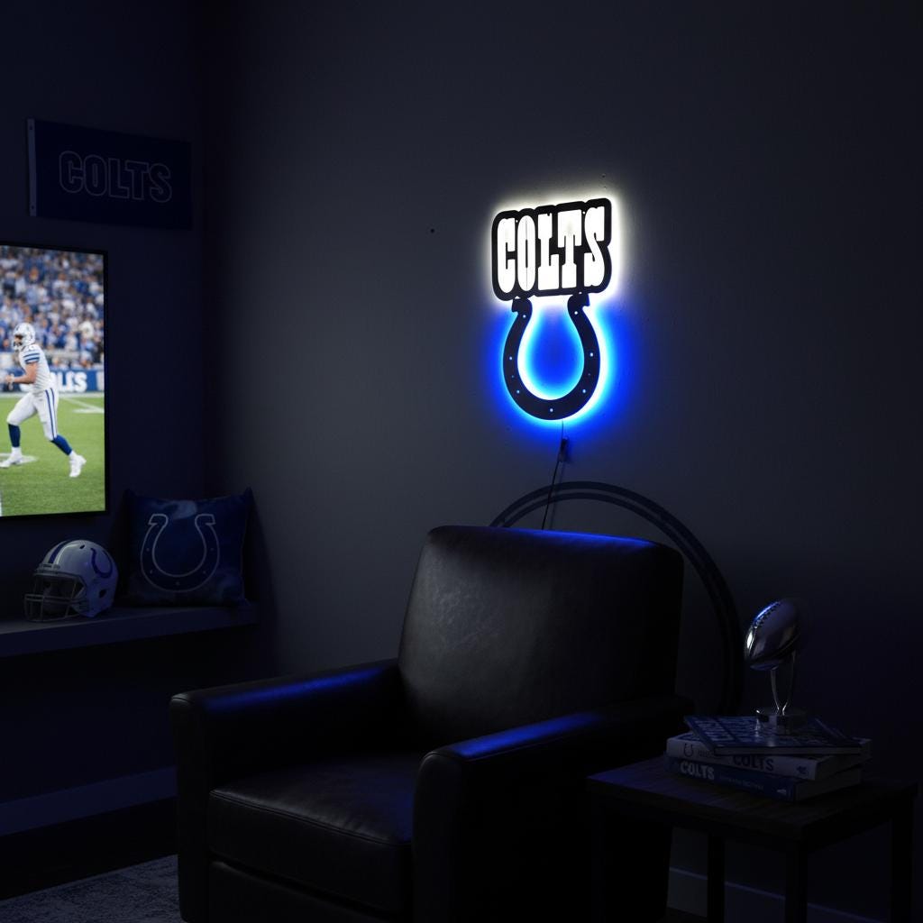 Indianapolis Colts Wall Art - Team Logo NFL Decor - Game Room Gift