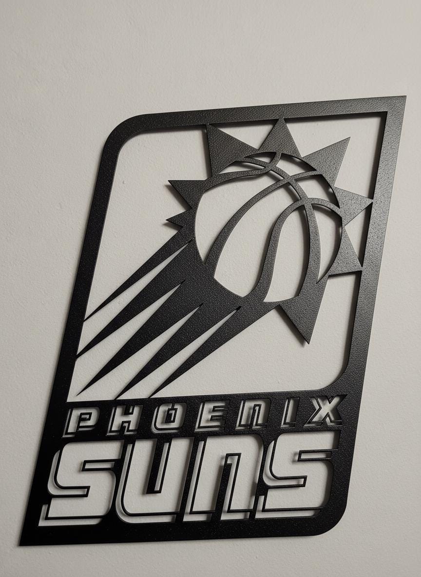 Phoenix Suns Wall Art - Team Logo Game Room Decor Man Cave Gift