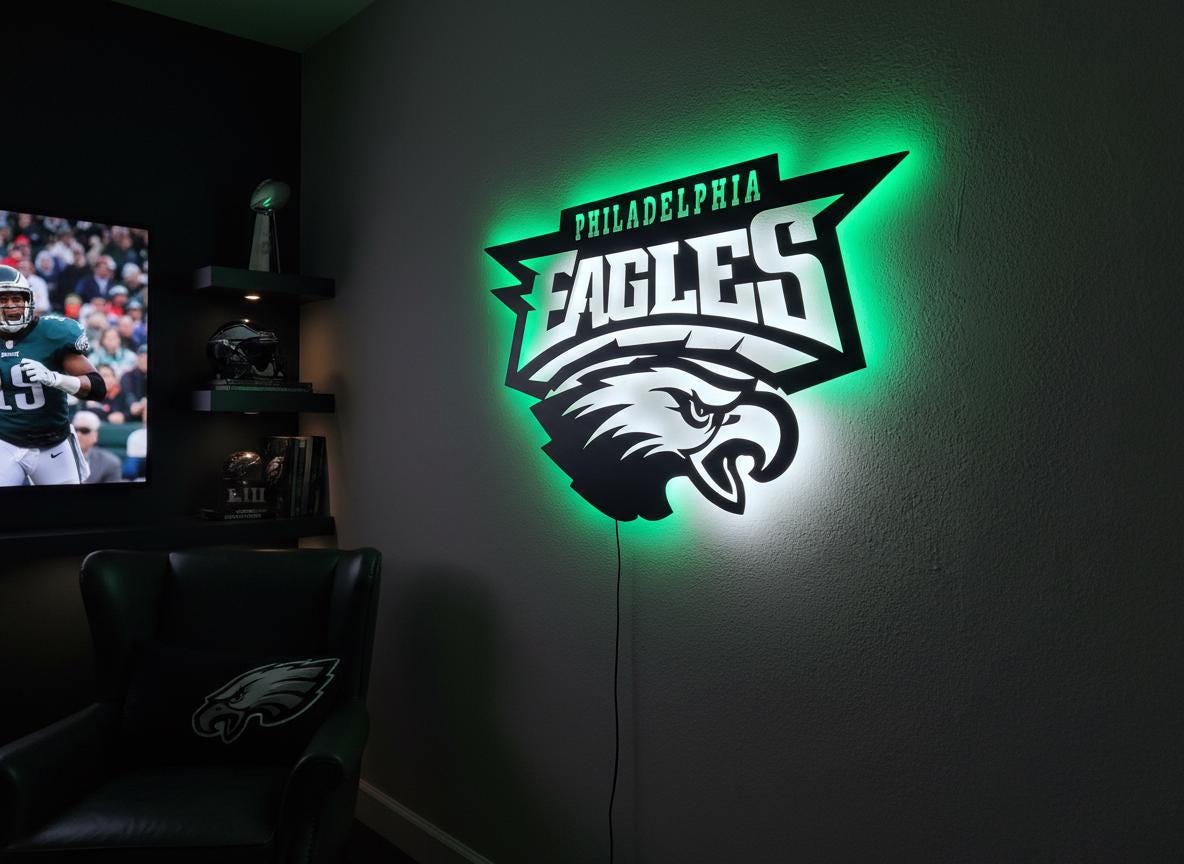 Philadelphia Eagles Wall Art - Iconic Team Logo Man Cave Decor Gift