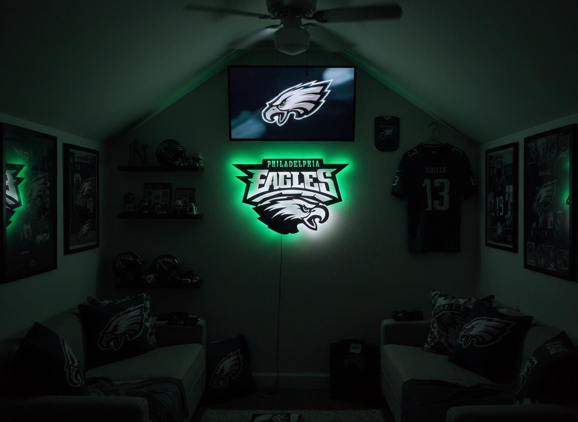 Philadelphia Eagles Wall Art - Iconic Team Logo Man Cave Decor Gift