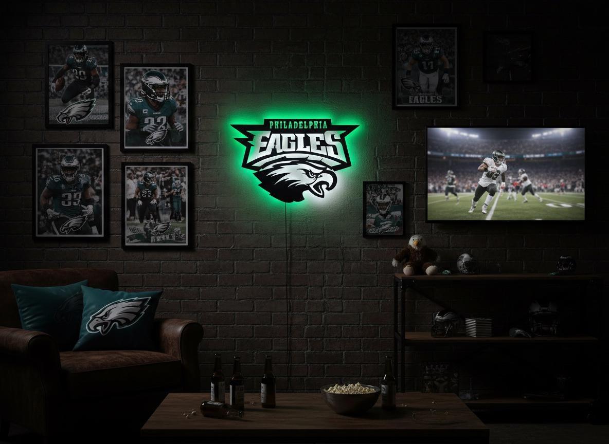 Philadelphia Eagles Wall Art - Iconic Team Logo Man Cave Decor Gift