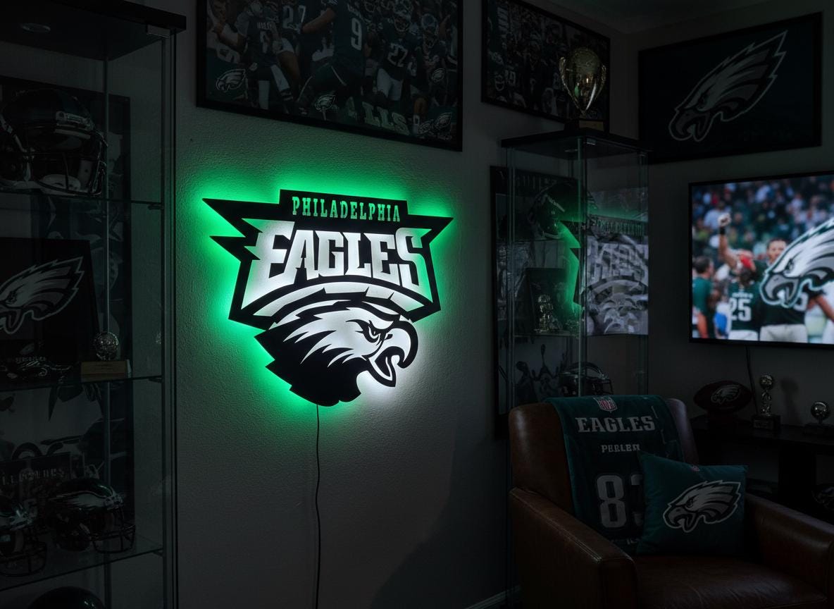 Philadelphia Eagles Wall Art - Iconic Team Logo Man Cave Decor Gift