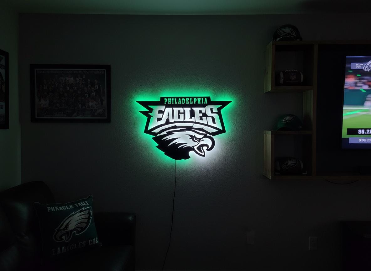 Philadelphia Eagles Wall Art - Iconic Team Logo Man Cave Decor Gift