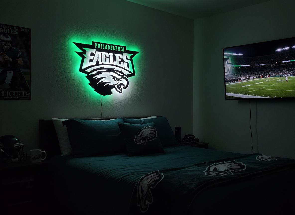 Philadelphia Eagles Wall Art - Iconic Team Logo Man Cave Decor Gift