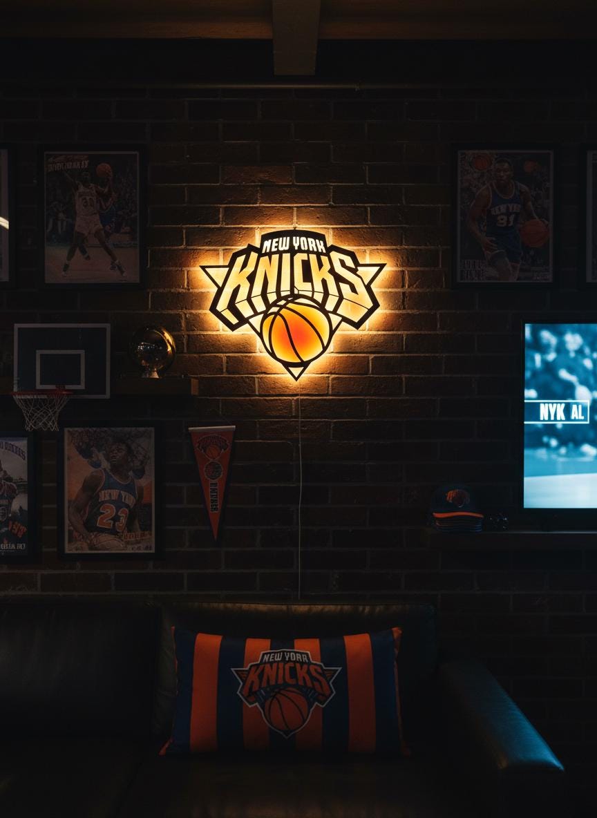 New York Knicks Wall Decor - NBA Team Logo Light Art - Sports Fan Gift