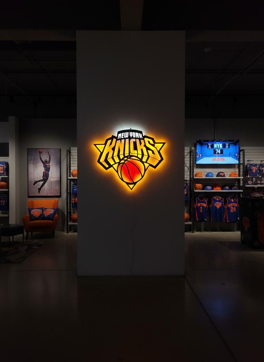 New York Knicks Wall Decor - NBA Team Logo Light Art - Sports Fan Gift