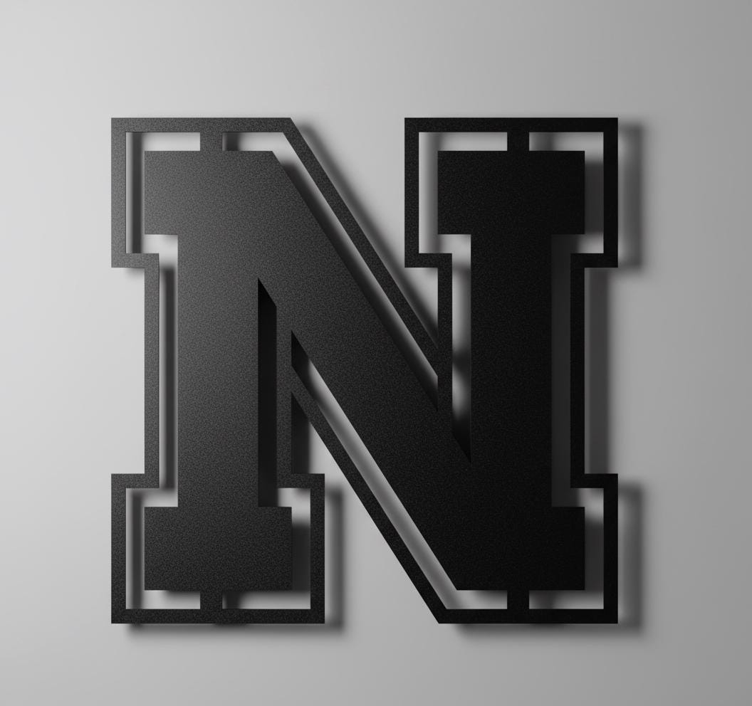 Nebraska Cornhuskers Wall Art - College Football Team Logo Game Room Decor