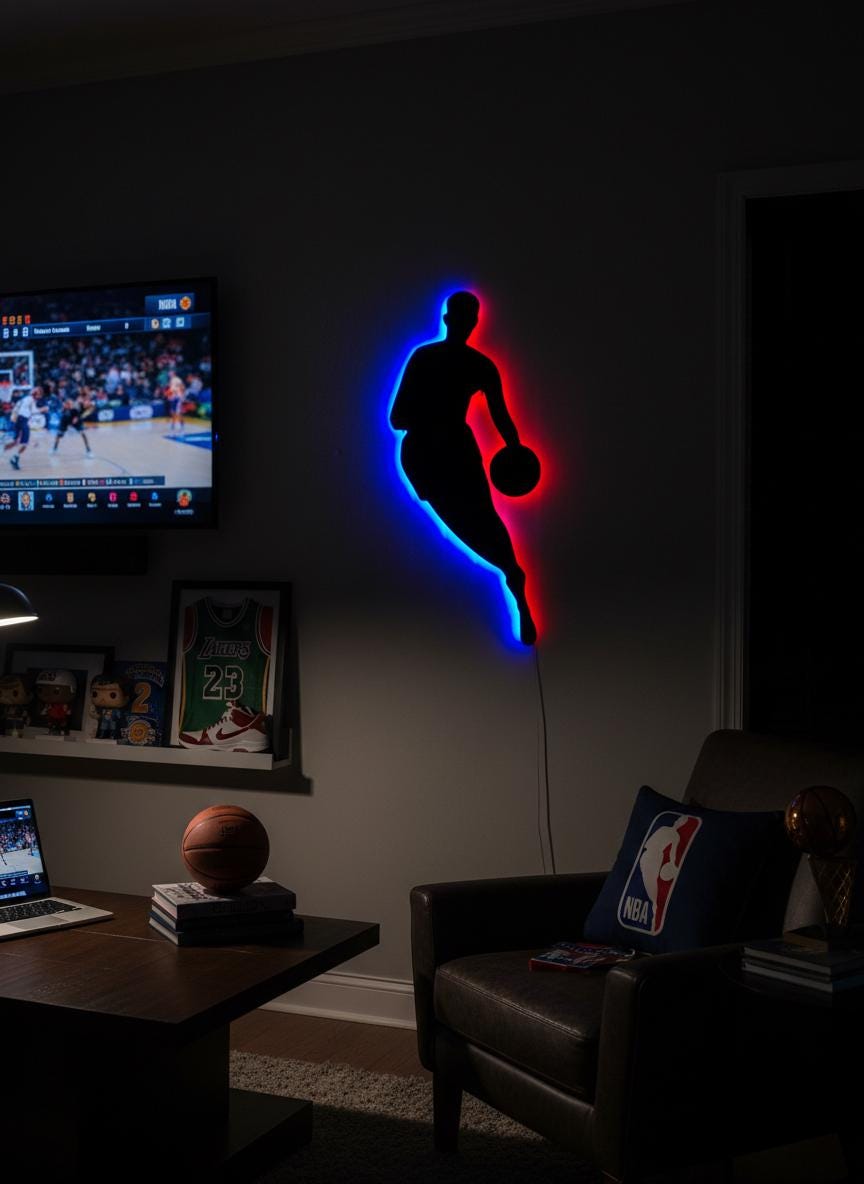 NBA Wall Art - Basketball Team Logo Wall Decor, Sports Fan Gift