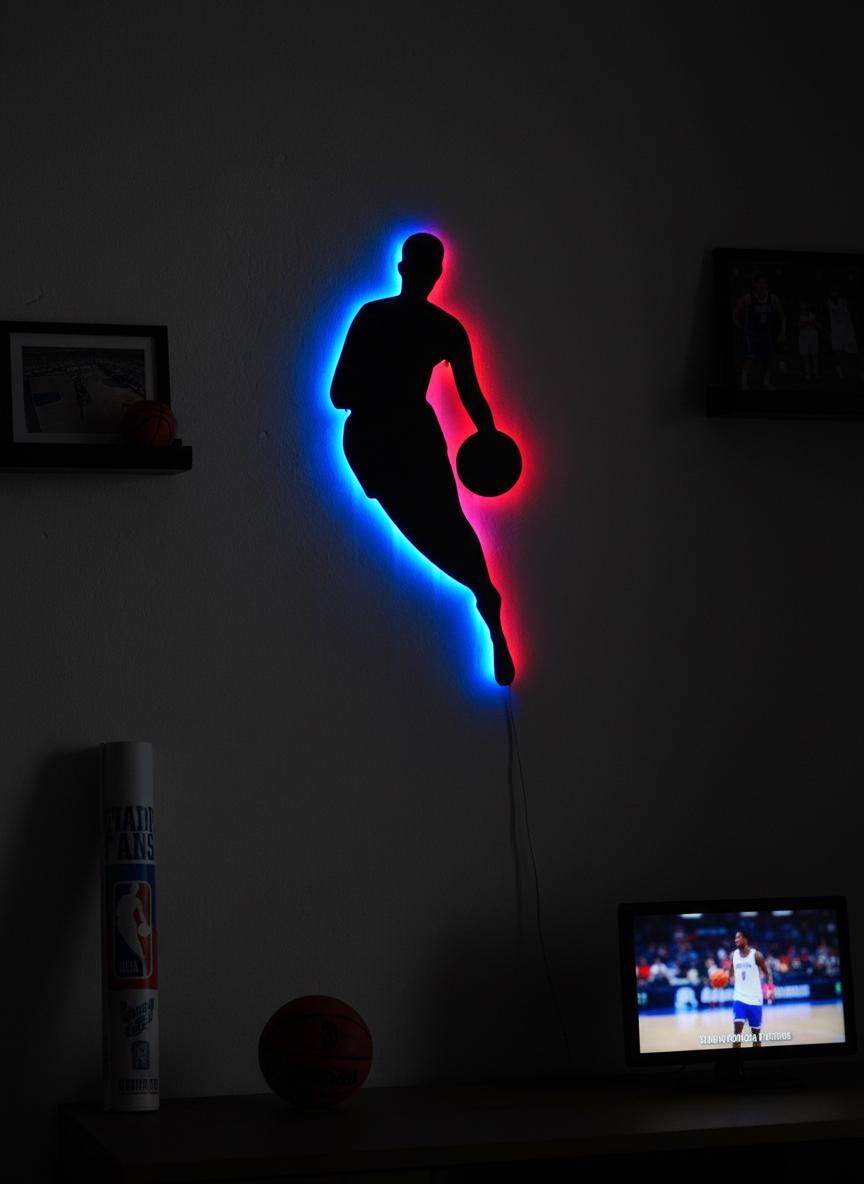 NBA Wall Art - Basketball Team Logo Wall Decor, Sports Fan Gift
