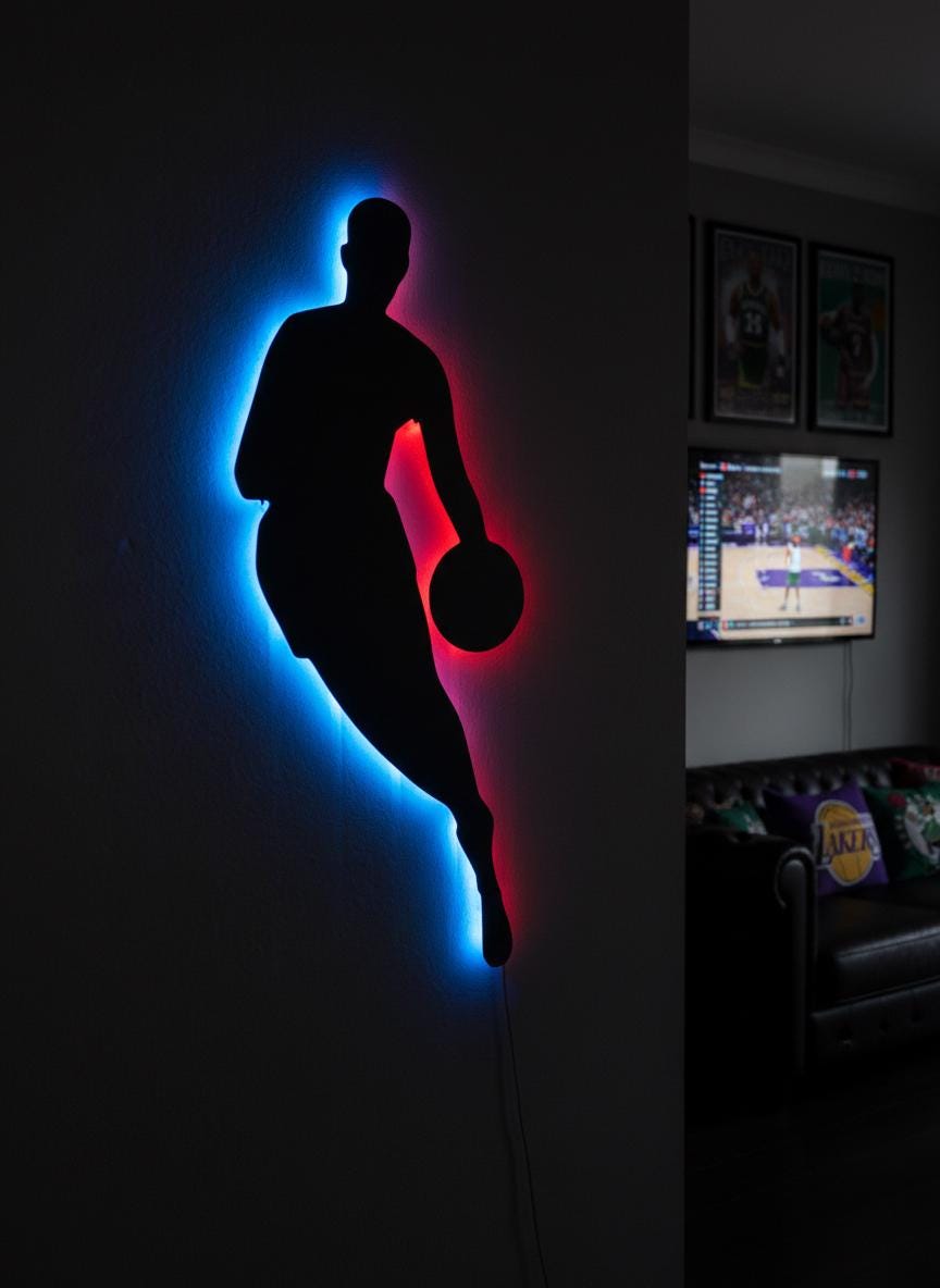 NBA Wall Art - Basketball Team Logo Wall Decor, Sports Fan Gift
