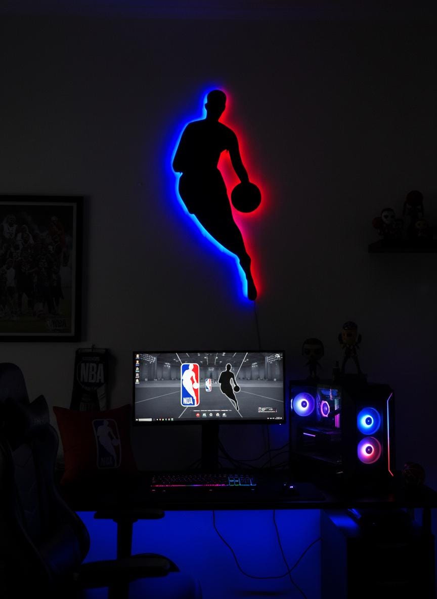 NBA Wall Art - Basketball Team Logo Wall Decor, Sports Fan Gift