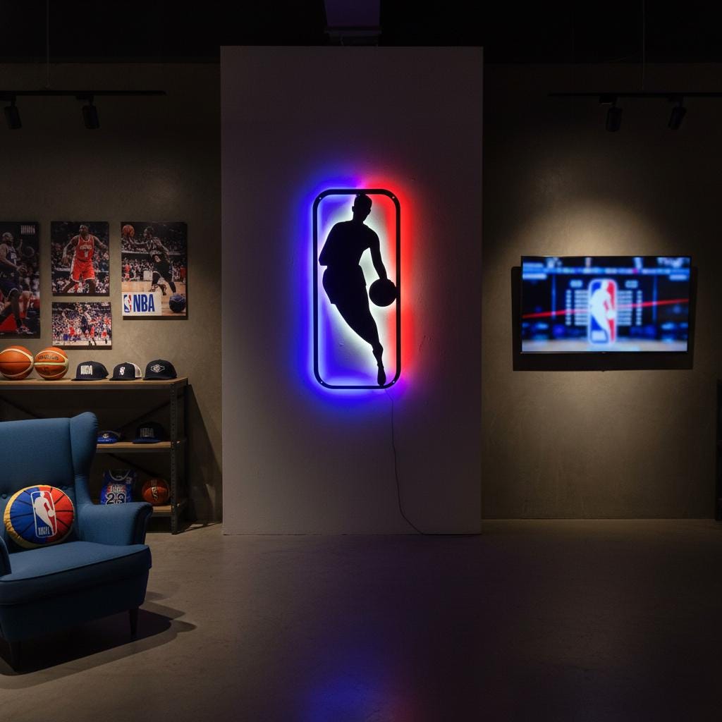 NBA Wall Art - Dynamic Custom Team Logo for Game Room Decor & Sports Fan Gift