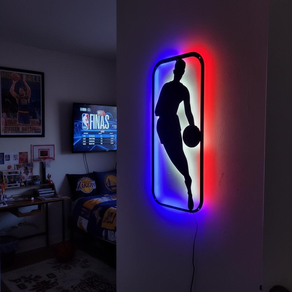 NBA Wall Art - Dynamic Custom Team Logo for Game Room Decor & Sports Fan Gift
