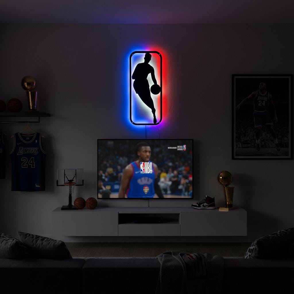 NBA Wall Art - Dynamic Custom Team Logo for Game Room Decor & Sports Fan Gift