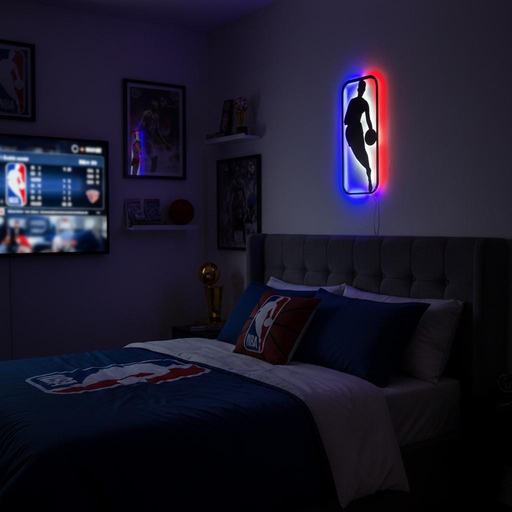 NBA Wall Art - Dynamic Custom Team Logo for Game Room Decor & Sports Fan Gift
