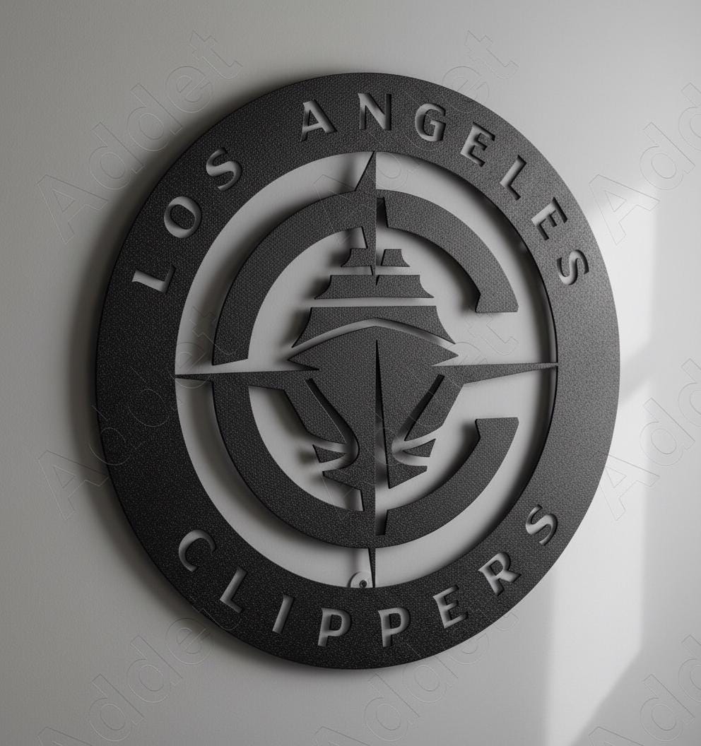 LA Clippers Sign - Dimmable Team Logo Backlit Wall Art NBA Game Room Decor