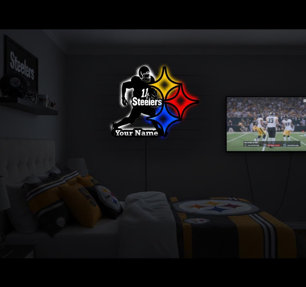 Pittsburgh Steelers Wall Art - NFL Team Logo Decor - Football Fan Gift