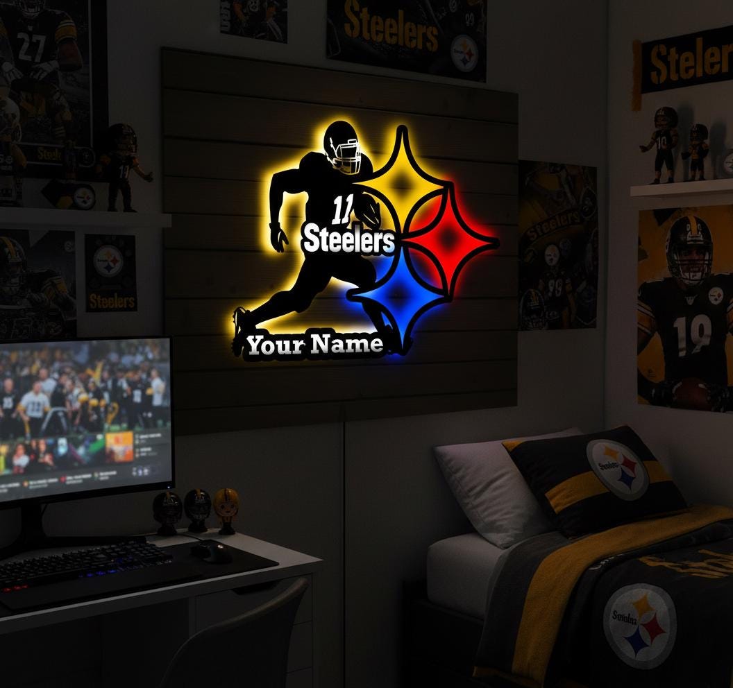 Pittsburgh Steelers Wall Art - NFL Team Logo Decor - Football Fan Gift