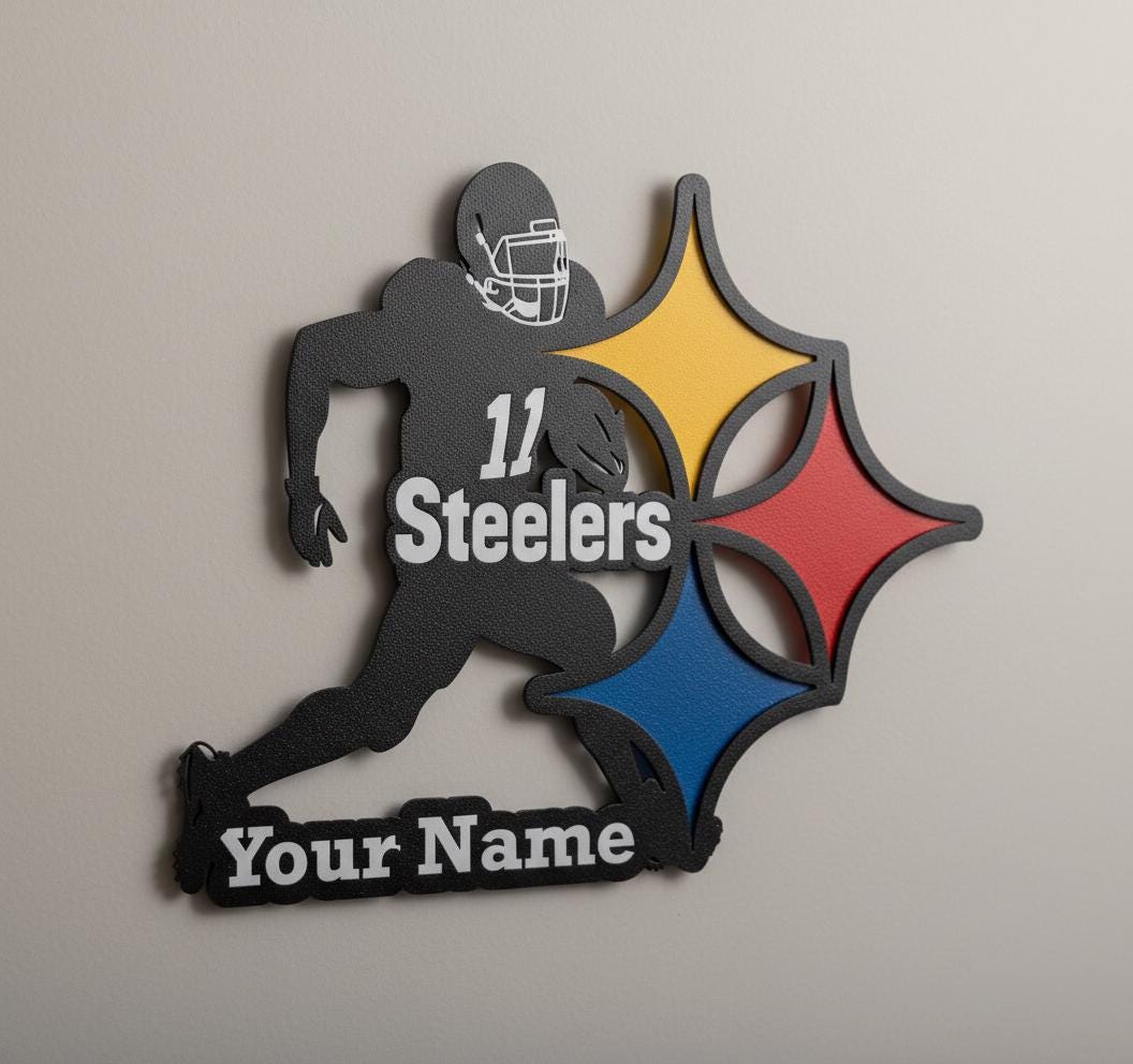 Pittsburgh Steelers Wall Art - NFL Team Logo Decor - Football Fan Gift