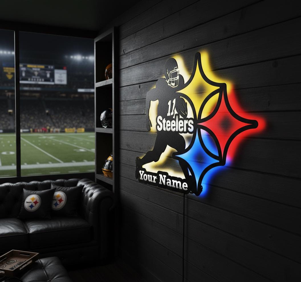 Pittsburgh Steelers Wall Art - NFL Team Logo Decor - Football Fan Gift
