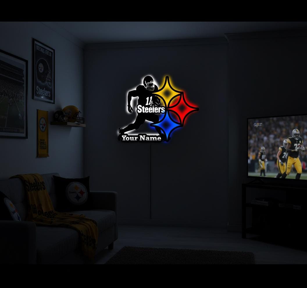 Pittsburgh Steelers Wall Art - NFL Team Logo Decor - Football Fan Gift