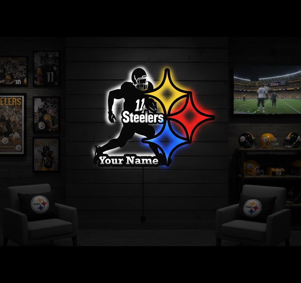 Pittsburgh Steelers Wall Art - NFL Team Logo Decor - Football Fan Gift